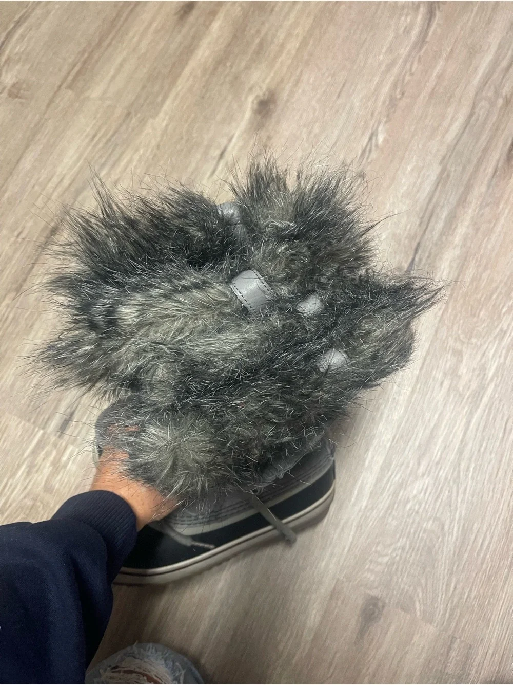 Sorel Joan of Arctic - Quarry, Black Tall Furry Snow Boots